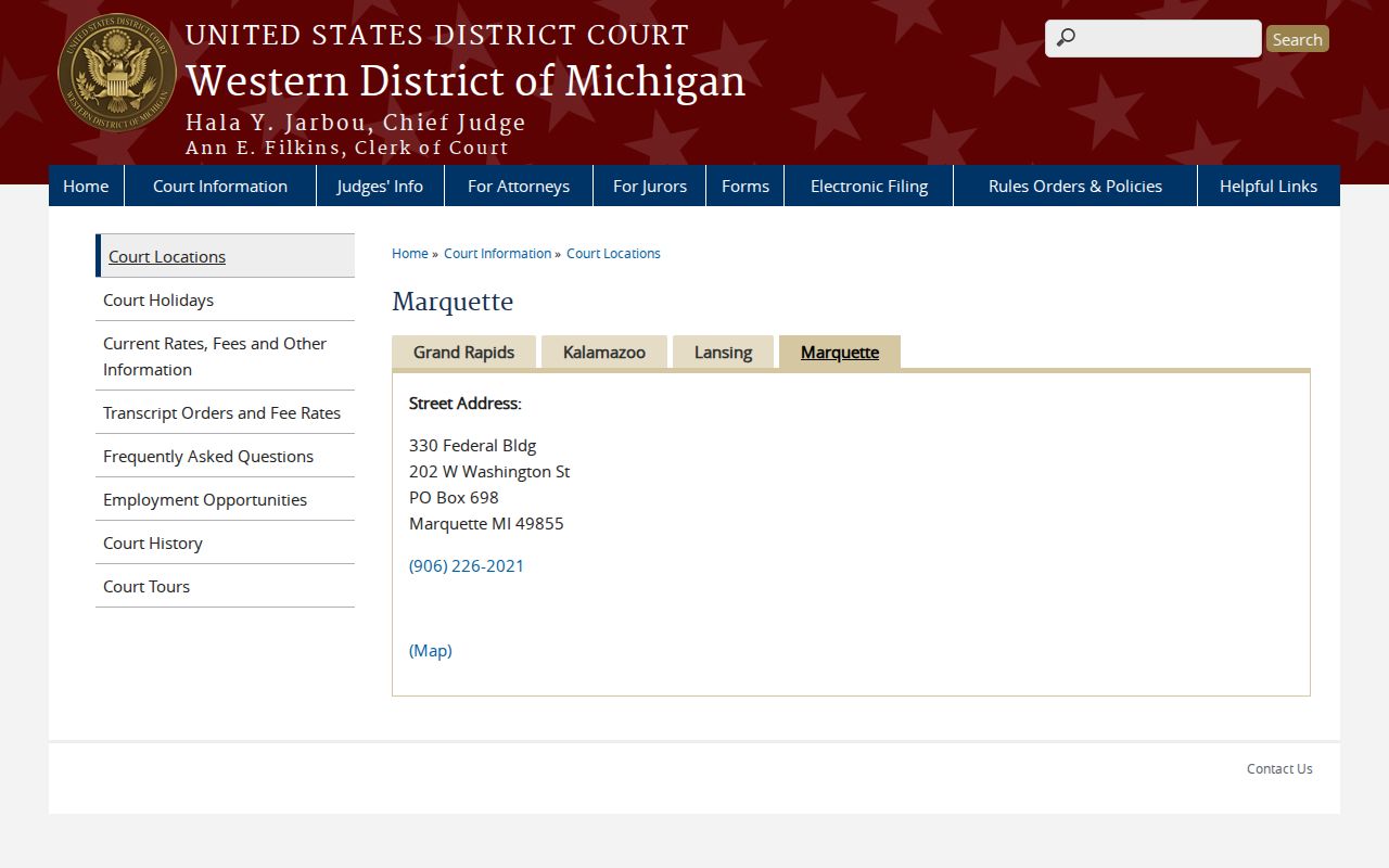 Houghton County court records Western District Marquette location