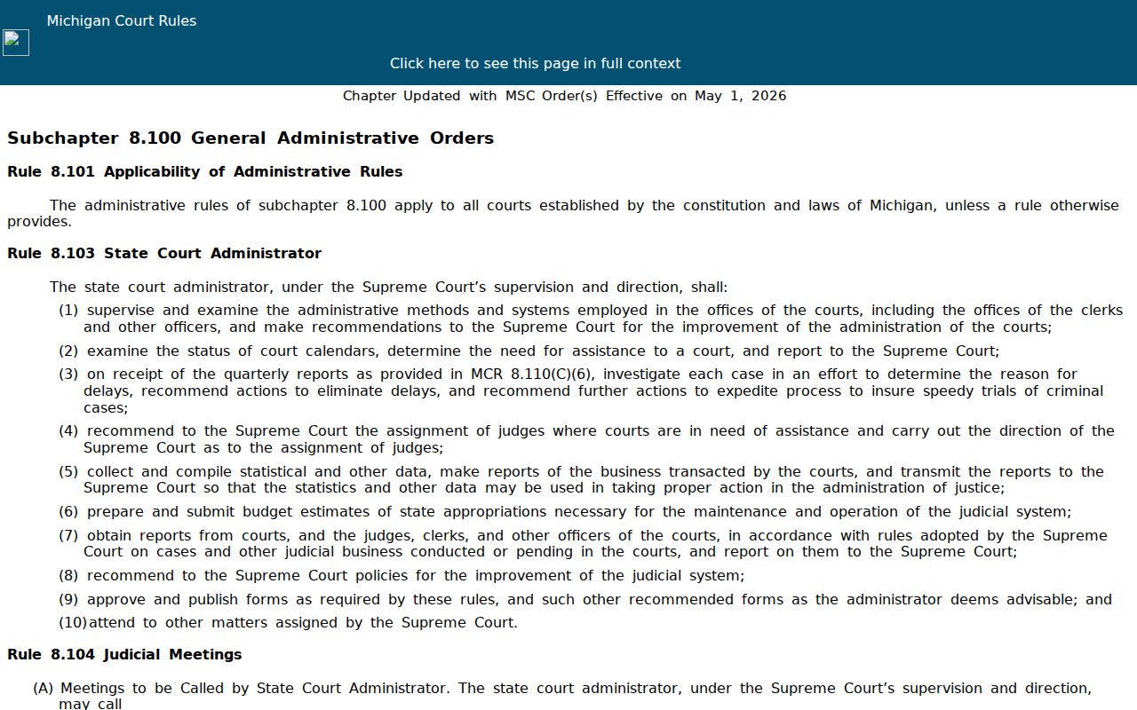 Houghton County criminal docket Michigan court record access rule