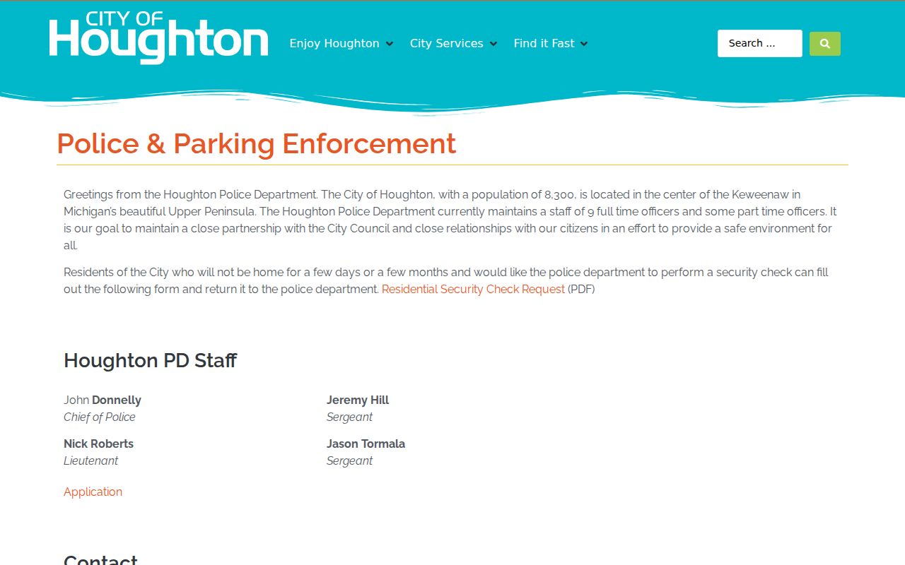 Houghton County traffic court city parking administrative route